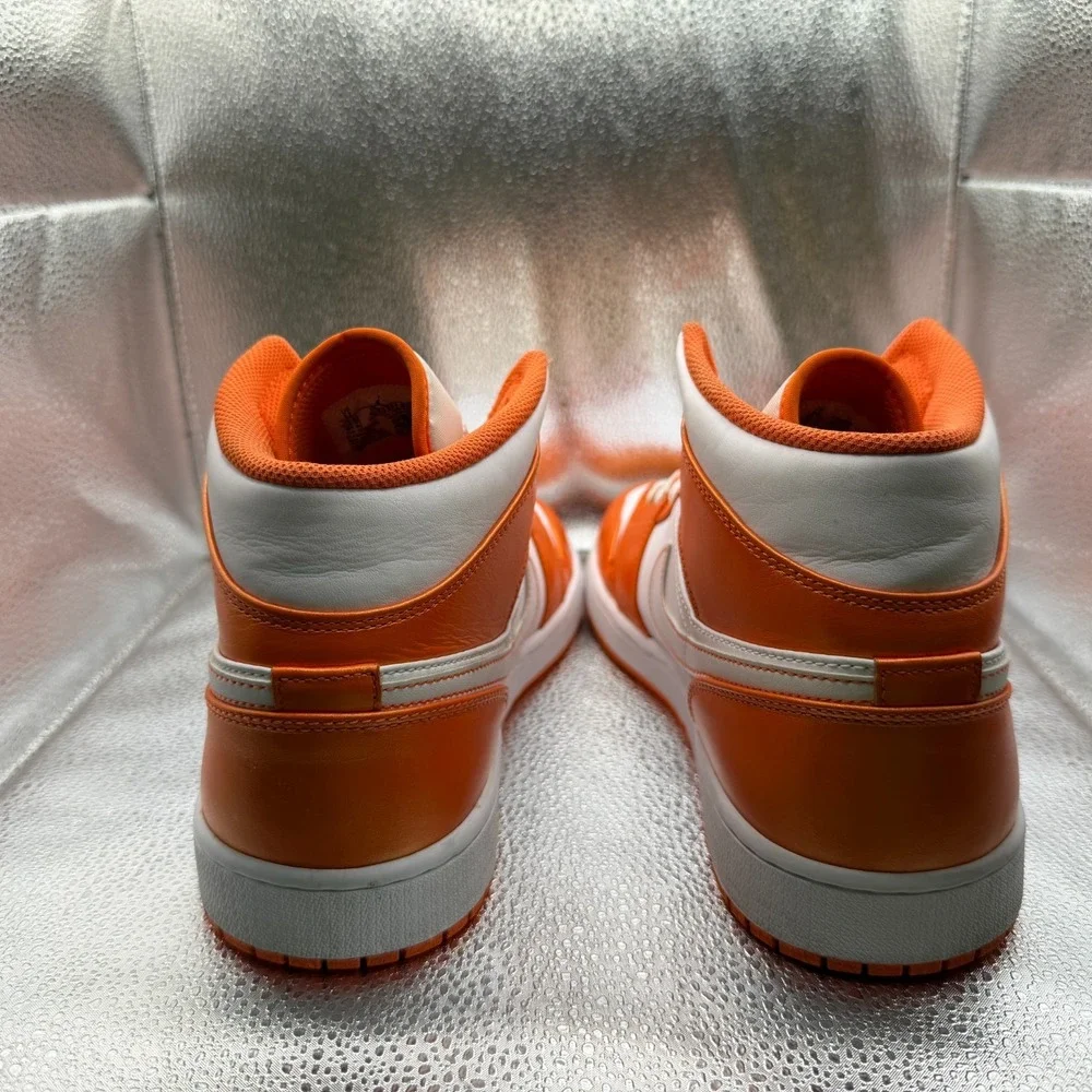 Size 12 Air Jordan 1 SE Mid Electro Orange White Mens Athletic Shoes‎ DM3531-800